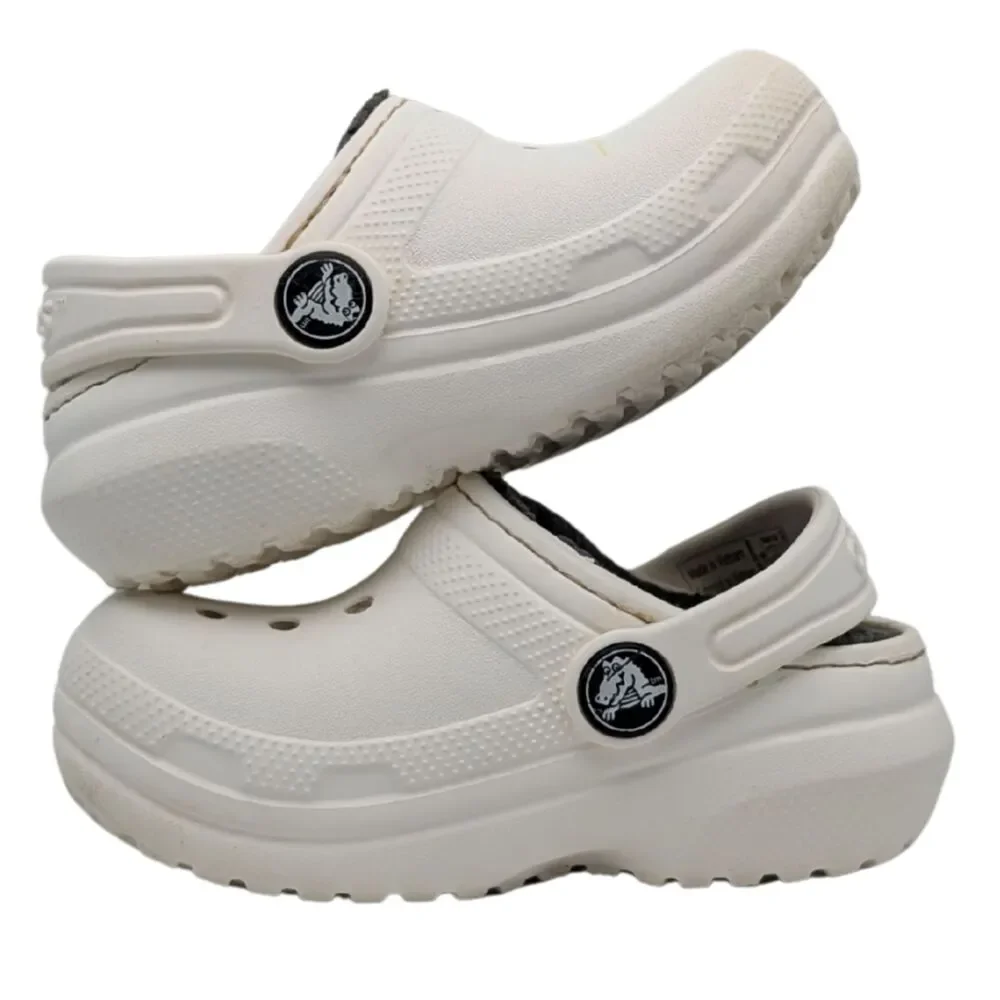 Crocs White Classic Lined Clog Kids Size 6
